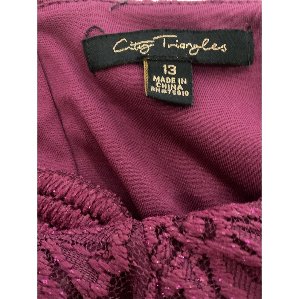 City Triangles Lace‎ Fit and Flare Dress Size 13 Purple L74 - Picture 6 of 12